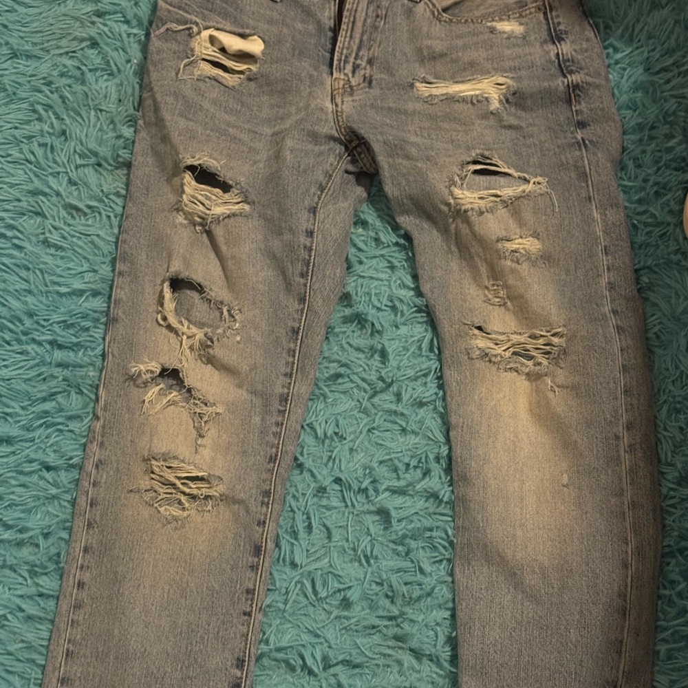 Distressed Blue Womens Jeans
